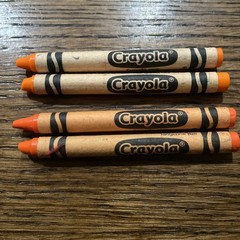 Crayola Crayon Fluorescent ATOMIC TANGERINE vivid tangerine , USED lotion of 4