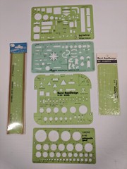 Assorted Drafting Templates – Berol Rapid Design, Picket Professional Lot of 6