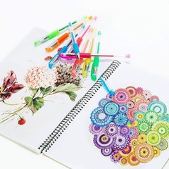 Deluxe Glitter Gel Pens Set – 24 Non-Toxic Fine Tip Markers for Adults and Teens