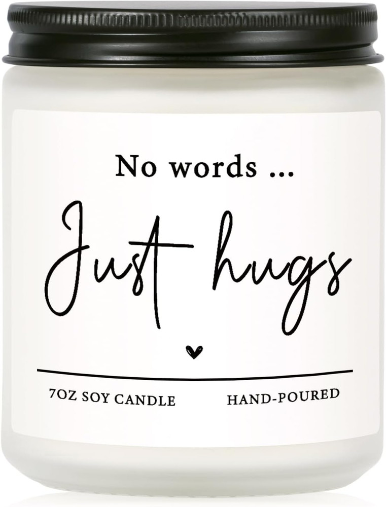 Lavender Scented Sympathy Candle No Words Just Hugs White