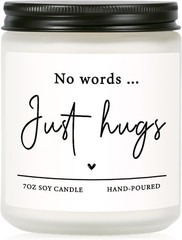 Lavender Scented Sympathy Candle No Words Just Hugs White