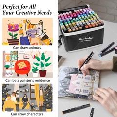 168 Alcohol Markers Set,Dual Tip Art Markers for Adult Coloring, Alcohol Mark…