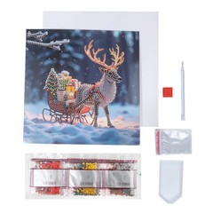 CraftBuddyUS CCK-32XM156: Snowy Sleigh Crystal Art Card Kit 18x18cm