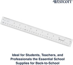 Westcott Acrylic Clear Ruler, Easy-to-Read Markings, 12 Inches,