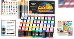 50 Colors Acrylic Paint Set, 2oz Bottles, Quality