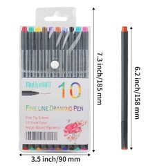 Fineliner Color Pen Set, 0.4mm Colored Fine Liner Sketch Drawing Pen, Pack of…
