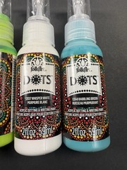 FolkArt DOTS Acrylic Dotting & Writing Paint Set 6pc 2oz Yellow Blue Red White &