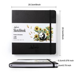 ALKALO Square Sketchbook for Drawing, 120 Pages Sketch Medium (8×8INCH), Back