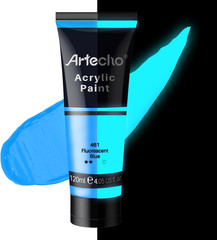 Glow in the Dark Paint, Neon Blue Paint (120Ml / 4.05Oz) Tubes, Art Craft Paints