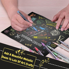 – Metallic Paint Markers, 10 Colors, Metallic Markers for Black Paper Pens to Wr