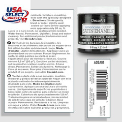 Americana Decor Satin Enamels Paint Classic Black 3 Pack 8 Fl Oz