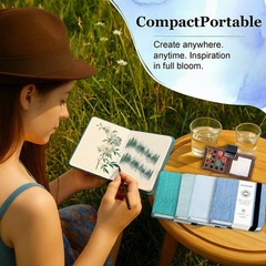 2 PCS 4.7×4.7 Inch Watercolor Sketchbook Journal 140lb/300gsm Mint Green