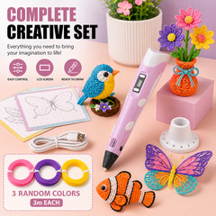 3D Printing Pen Kit LED Display Drawing Pen PLA Filament Kids Gift Starter Set