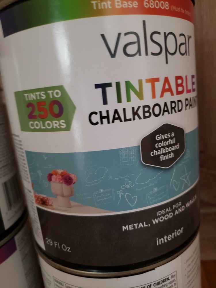 Valspar Tintable Chalkboard Paint Tint Base 68008 Interior (29 oz) – 4 Brand New