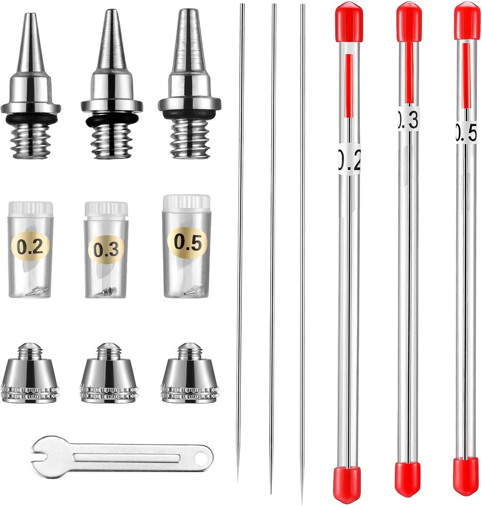 For Airbrushes Spray Gun 0.2/0.3/0.5mm Airbrush Nozzle Needle Replacement Parts