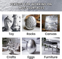 Acrylic Paint Metallic Silver, 16.9 Fl Oz/500Ml Large Bottle Silver Paint