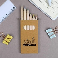 6 x ‘Happy Vegetarian’ Short 85mm Pencils / Coloured Pencil Set (PE00095120)