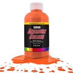 US Art Supply 8-Ounce Transparent Orange Airbrush Paint