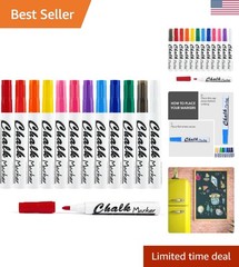 Bright 12 Color Liquid Chalk Markers – Perfect for Safe Writing on Any Surface