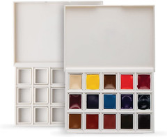 DANIEL SMITH Hand Poured Watercolor, Half Pans, Ultimate Mixing Set with 15 Wate