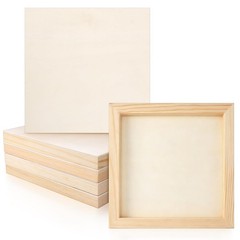 6 Pack 8×8 Wood Panel Boards Unfinished Wooden Canvas Panels for Painting