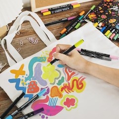 Dual Tip Acrylic Paint Markers, Acrylic Paint Pens with Fine Tip and 24 Colors