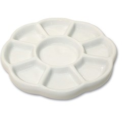 The Beadsmith Ceramic Mixing Palette, Sunflower Design Bead Tray, 5.5″, White