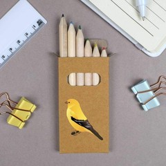 6 x ‘Yellow Bird’ Short 85mm Pencils / Coloured Pencil Set (PE00087786)