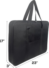23×17 Art Portfolio Case Bag Nylon Waterproof Artwork Storage Tote Black