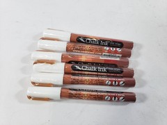 Lot of 6 Chalk Ink 1MMWWFINEWHITE Fine Wet Wipe Marker 1 mm Chalk White