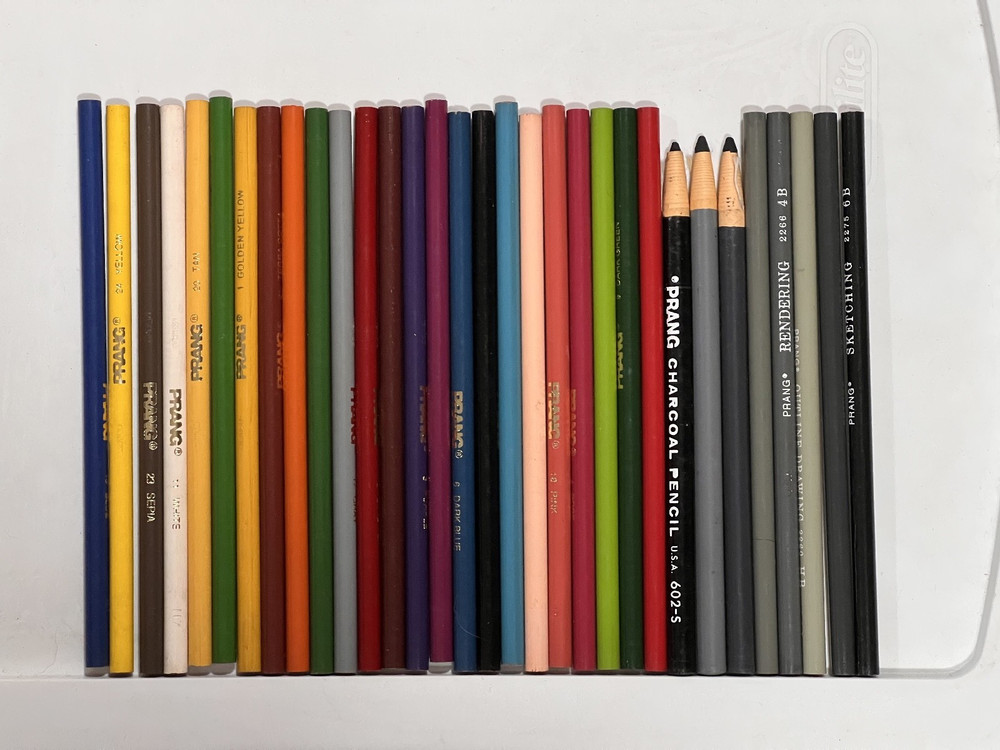 32 Prang Colored and Charcoal Pencils. Various Colors. Adult, Child Coloring.