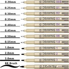 Rotuladores Fineliner Negros 12 Pzs Waterproof Para Dibujo Manga Y Arte NUEVO US