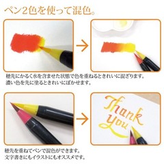 AKASHIYA Watercolor Brush Pen Set, 14 Colors + 2 Pieces, CA350S-01