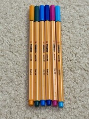 Stabilo Neon Point 88 Fineliner 0.4mm | 6 Vibrant Colour Pen | Art Craft Drawing