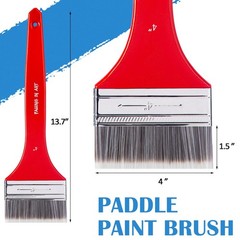 Flat Paddle Paint Brush Long Handle 4 Inch Large Scale Oil Acrylic Tool
