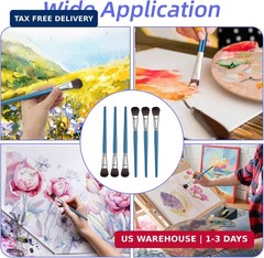 Giantree 9 PCS Mop Brush for Acrylic Painting, Oval Blending Brush for Acrylic P