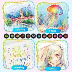 New Rainbow Pencils 12 Rainbow Colored Pencils Fun Pencil Art Supplies For Kids