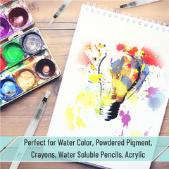 – Watercolor Brush Pens, 6 Pcs, 3 X Point Tips and 3 X Flat Tips Styles, Nylon B