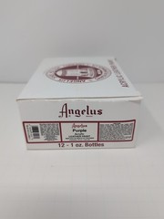 (12) 1 Oz Bottles Of Angelus Acrylic Leather Purple Colored Paint New