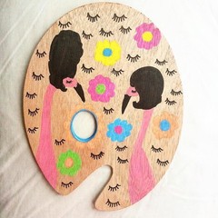 12 Pack Wood Oval Painting Palette 11.8″x7.9″ with Thumb Hole, Easy Clean Non-St