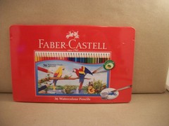 Faber-Castell 36 Multicolor Watercolour Pencils Set in Red Tin Box