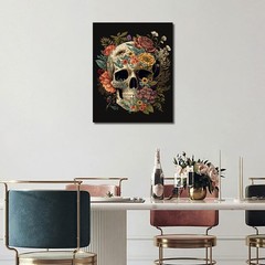 Paint by Numbers Kit for Adults Skull and Flowers, Paint by Numbers for Adults..