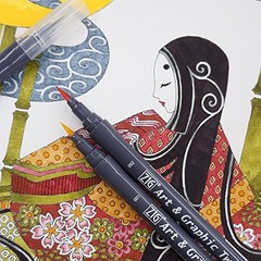 Kuretake Art & Graphic Twin: 80-Color Set RB+F Professional Dual-Tip Markers NEW