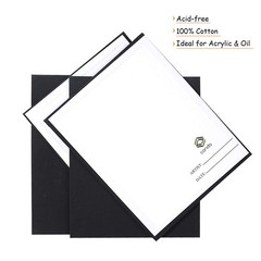Black Canvases for Painting 11×14 inch, Pack of 14,100% Cotton Acid-, Canvas …