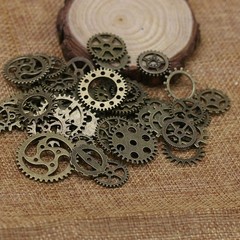 20pcs Bronze Watch Parts Steampunk Cyberpunnk Cogs Gears DIY Jewelry Crafts D