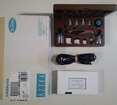 AZTEK TESTORS AIRBRUSH SET A470 NEW UNUSED COMPLETE WALNUT BOX VHS INSTRUCTIONS