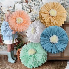 5 Pcs 30” 24” Gaint Boho Style Tissue Paper Flowers Decoration Large Hanging T