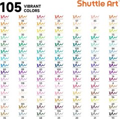 105 Dual Tip Brush Marker Pens + Coloring Book