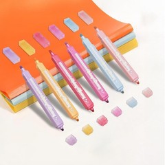 Versatile Dual Tip Aesthetic Highlighters – Non-Toxic & Quick-Drying – 6 Colors!