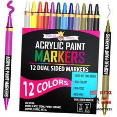 Acrylic Paint Markers Dual Tip (12 Pack) – Acrylic Markers Paint 6mm – 12 Pack